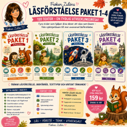 📚 Läsförståelsepaket 1–4 – Komplett paket för läsutveckling i förskoleklass–årskurs 3