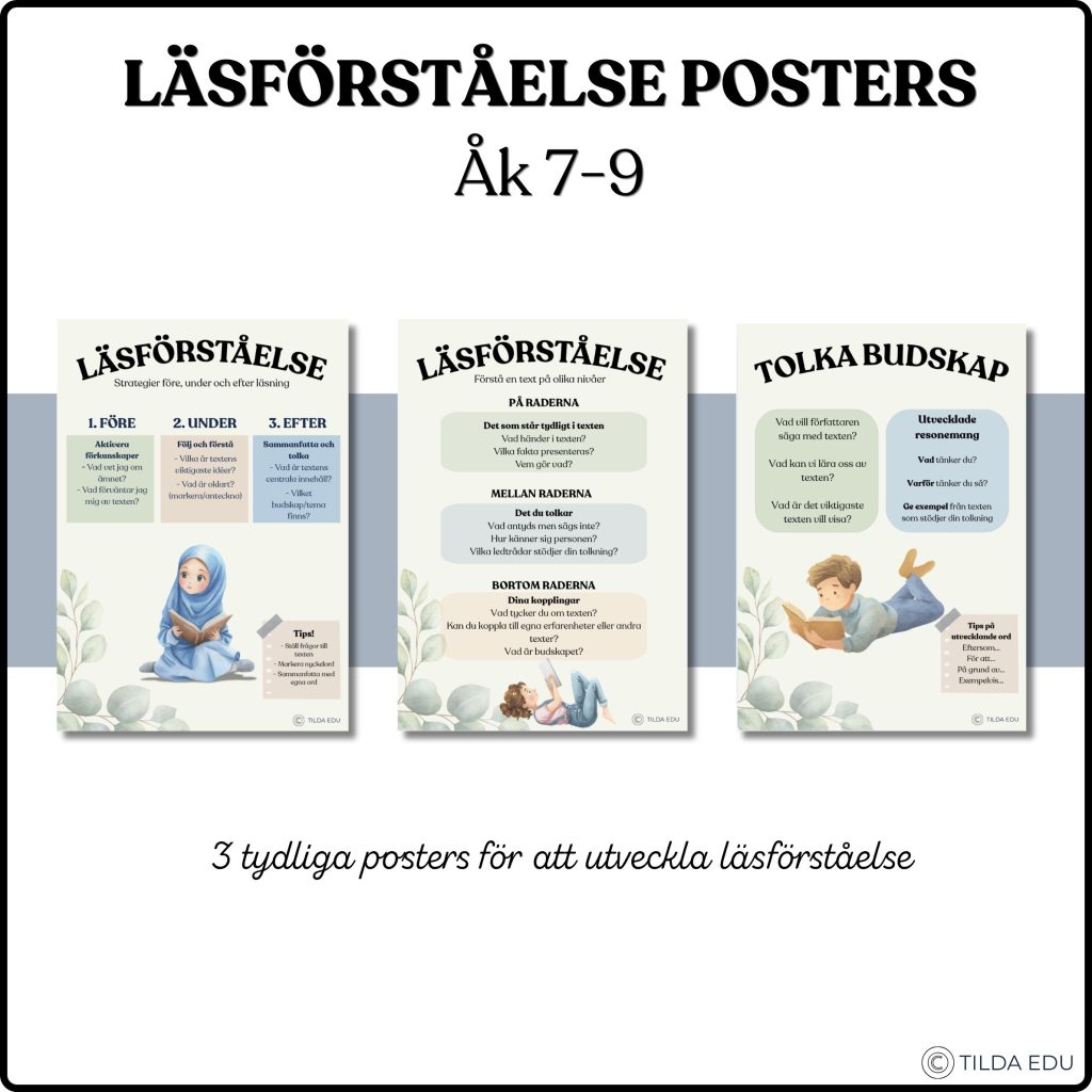 Läsförståelse Posters – Årskurs 7-9