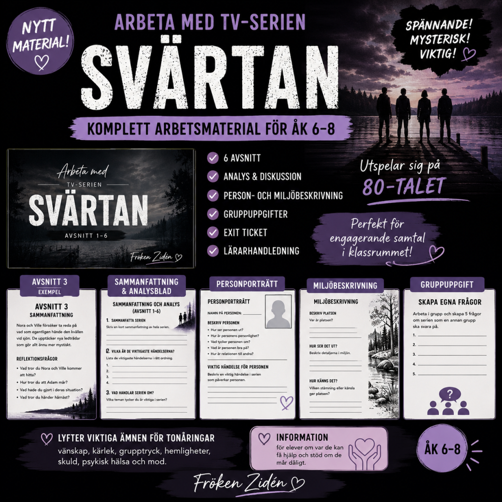 Arbeta med tv-serien Svärtan – komplett arbetsmaterial (Åk 6–8)