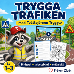 🚦 Trygga trafiken med Tvättbjörnen Tryggve – Åk 1–3