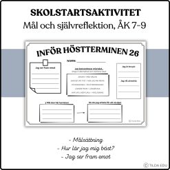 Inför höstterminen - mål och självreflektion åk 7-9