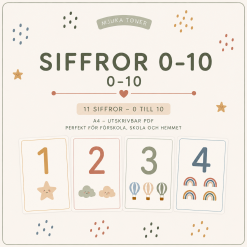 Väggsiffror 0-10 Mjuka toner