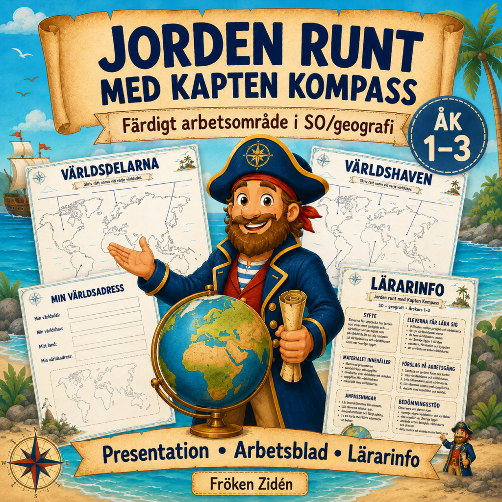 JORDEN RUNT MED KAPTEN KOMPASS 🧭🗺️