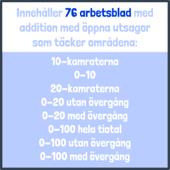 Mini matteremsor för daglig mängdträning, addition öppna utsagor