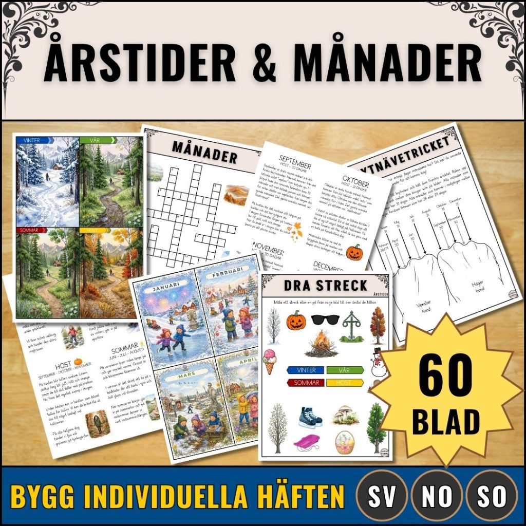 Årstider och månader – Stort materialhäfte