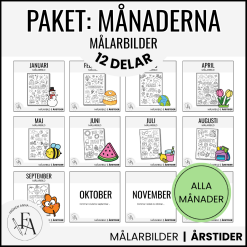 Paket: Målarbilder alla månader | Växande paket