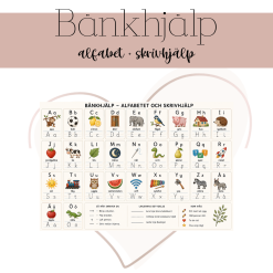 Bänkhjälp: alfabet + skrivhjälp
