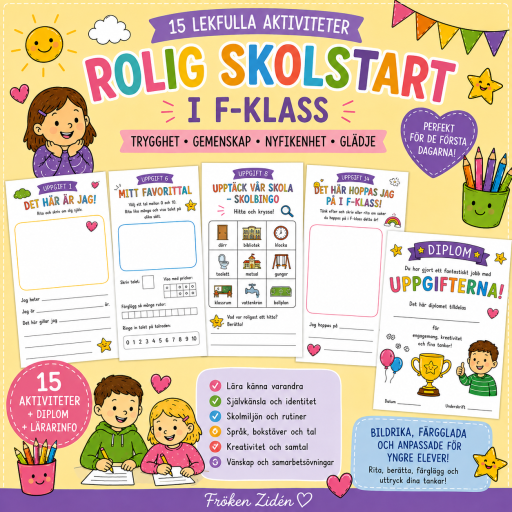🌈 Rolig skolstart i F-klass – 15 lekfulla aktiviteter