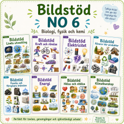 Bildstöd NO 6 + ämnesböcker i kemi, fysik och biologi
