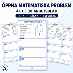 Öppna matematiska problem – 30 arbetsblad för åk 1