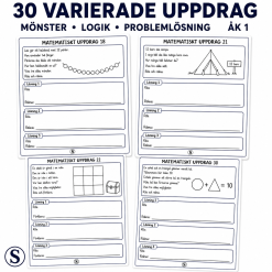 Öppna matematiska problem – 30 arbetsblad för åk 1