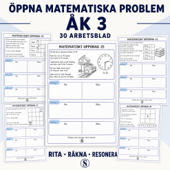 Öppna matematiska problem – 30 arbetsblad för åk 3