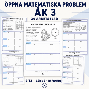 Öppna matematiska problem – 30 arbetsblad för åk 3