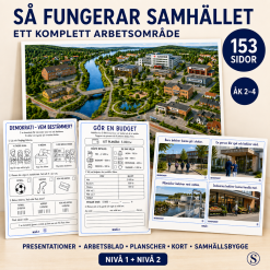 Så fungerar samhället – komplett arbetsområde om samhälle, yrken och arbetsliv | Åk 2–4