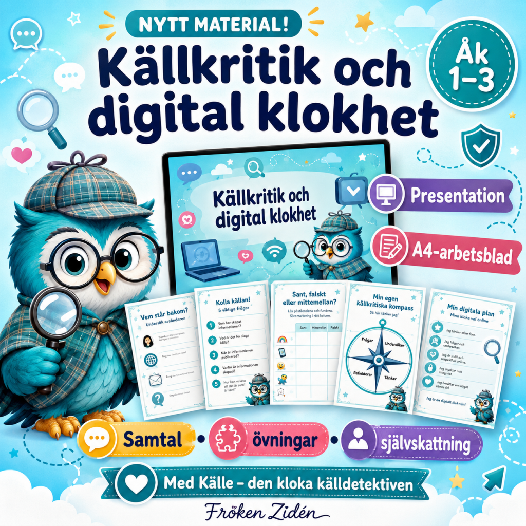 🌐 KÄLLKRITIK OCH DIGITAL KLOKHET – åk 1–3 🔍