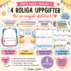 🌈 Första dagen i årskurs 1 – 4 roliga uppgifter