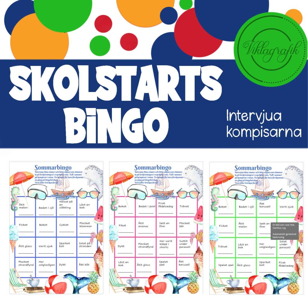 Skolstarts-bingo