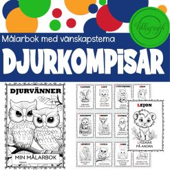 Djurkompisar målarbok. Hur man är en bra vän
