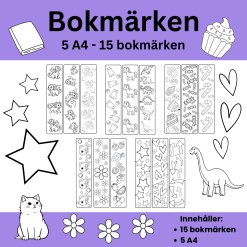 Bokmärken att färglägga – 15 bokmärken