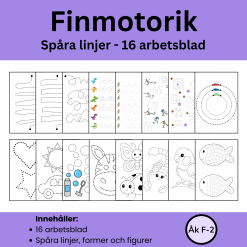 Finmotorik – Spåra linjer, former och figurer (16 arbetsblad, A4-format)