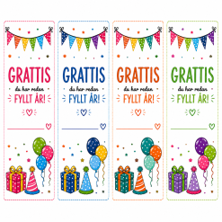 Gratulationskort, fyllt år under lov