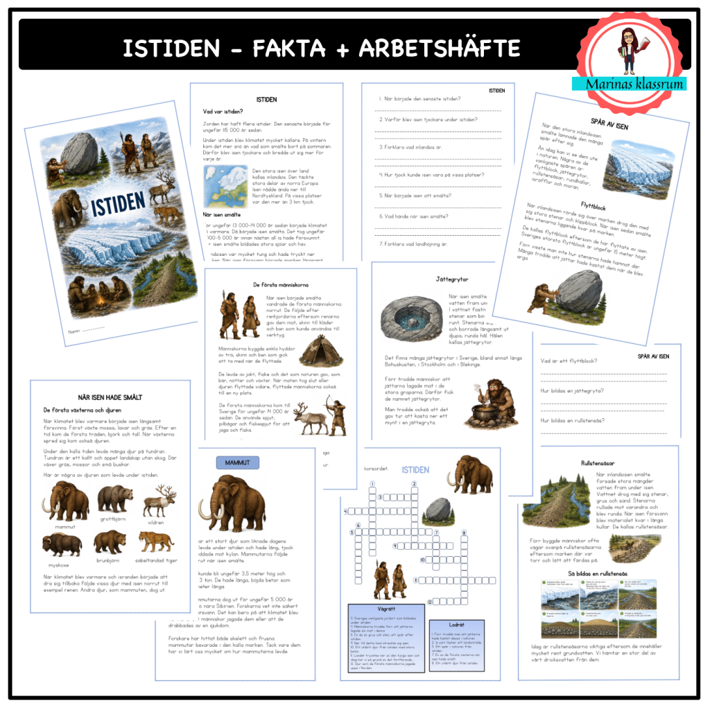 Istiden fakta + arbetshäfte