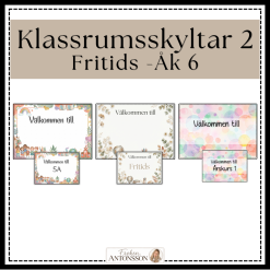 Klassrumsskyltar 2: förskoleklass - åk 6