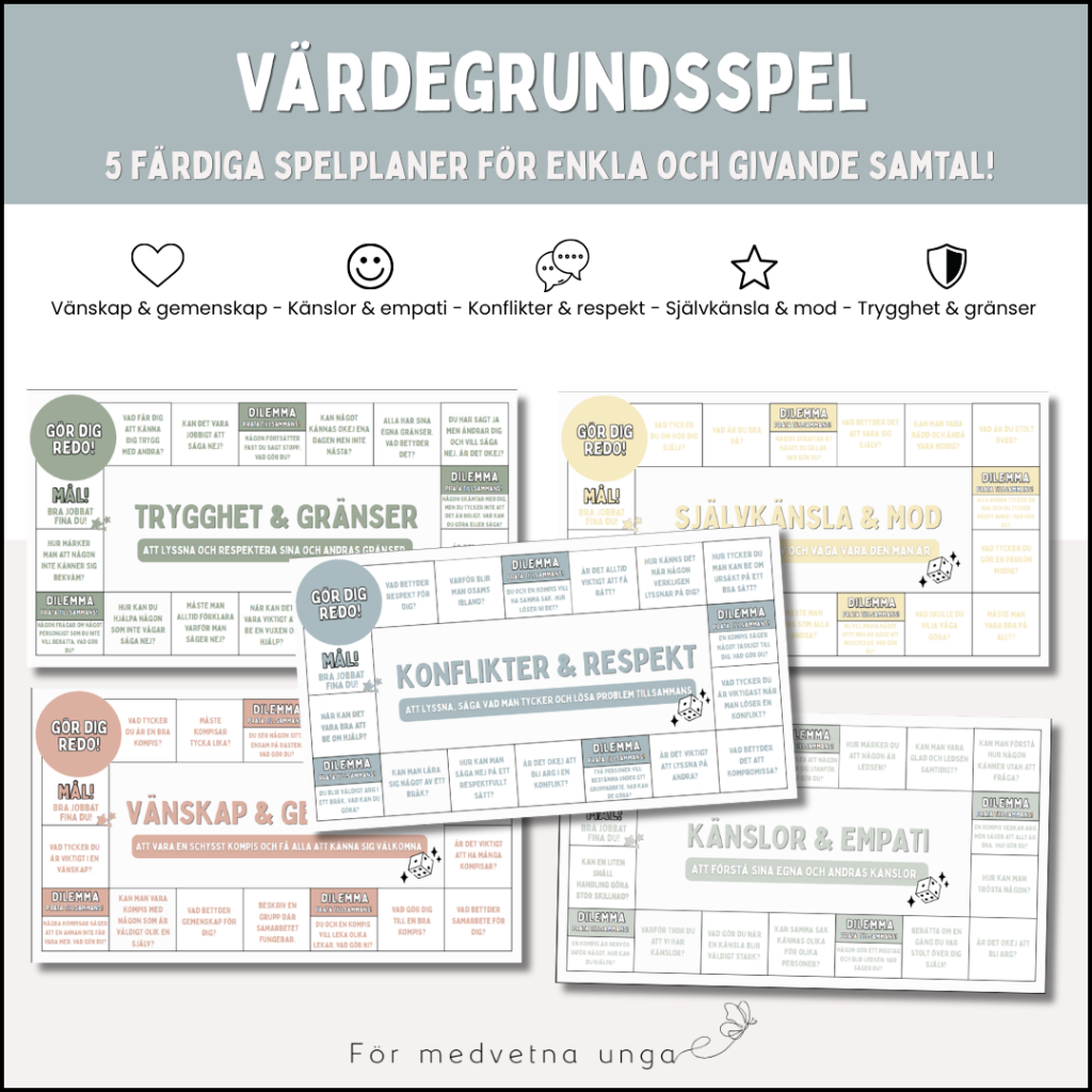 Värdegrundsspel – 5 färdiga spelplaner för enkla och givande samtal!