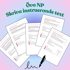 5 st. skrivuppgifter i NP-stil (instruerande text)