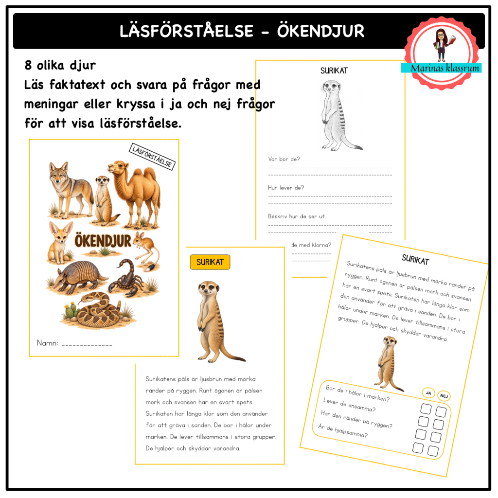 Läsförståelse – ökendjur