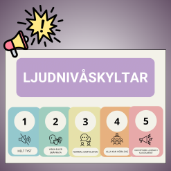 Skyltar ljudnivå