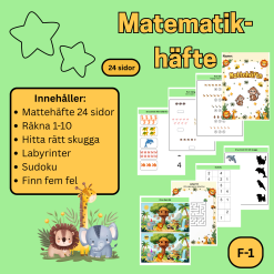 Mattehäfte – Djurtema åk F-1
