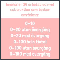 Mini matteremsor för daglig mängdträning, subtraktion