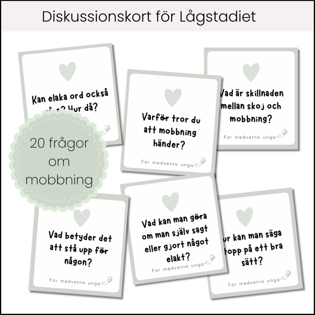 Diskussionskort för lågstadiet – Mobbning