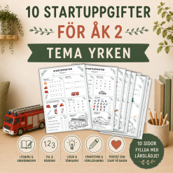 10 startuppgifter för åk 2 med tema yrken
