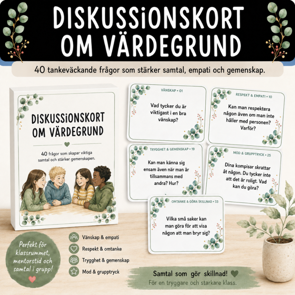 Diskussionskort om värdegrund för åk 4–6
