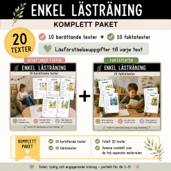 Enkel lästräning, paket med berättande text och faktatext