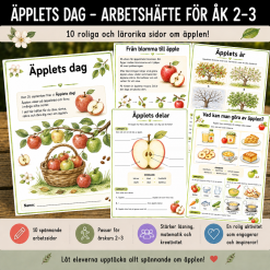 Äpplets dag för åk 2-3. Ett häfte med tema äpple.