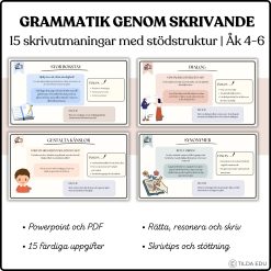 Grammatik genom skrivande - 15 skrivutmaningar med stödstruktur | Åk 4-6