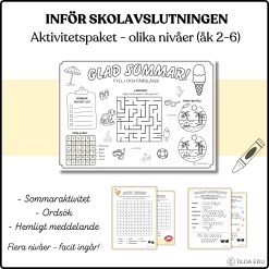 Inför skolavslutning - Tema sommar, aktivitetspaket olika nivåer