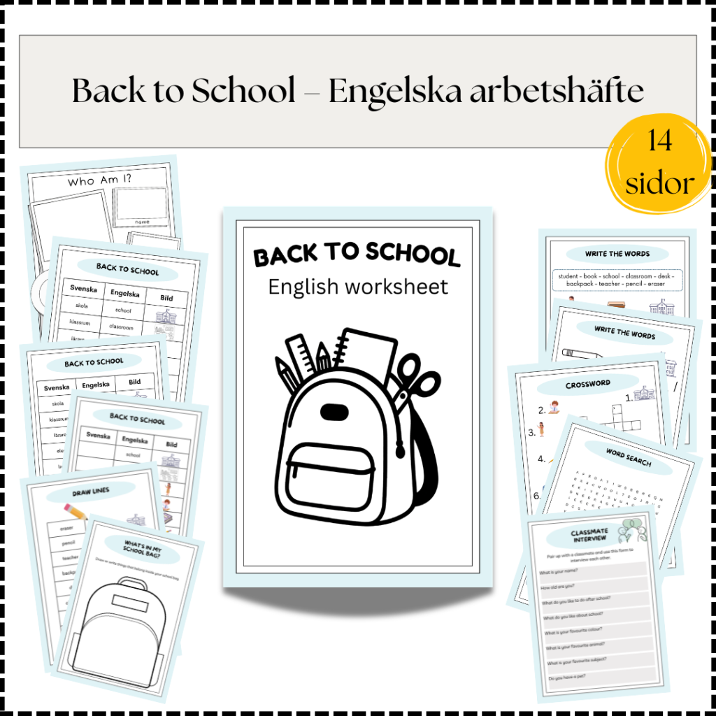 Back to School – Engelska arbetshäfte