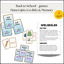 Back to School – Memory & Go Fish | Skolstartsspel i engelska