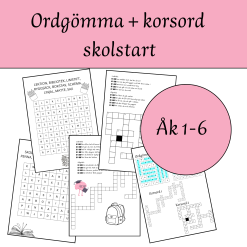 Ordgömma + korsord, skolstart