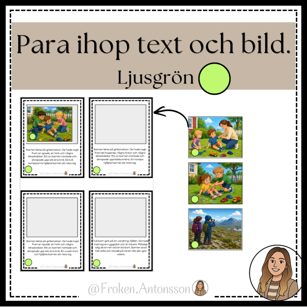Para ihop text och bild – ljusgrön