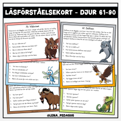 Läsförståelsekort - djur 61-90