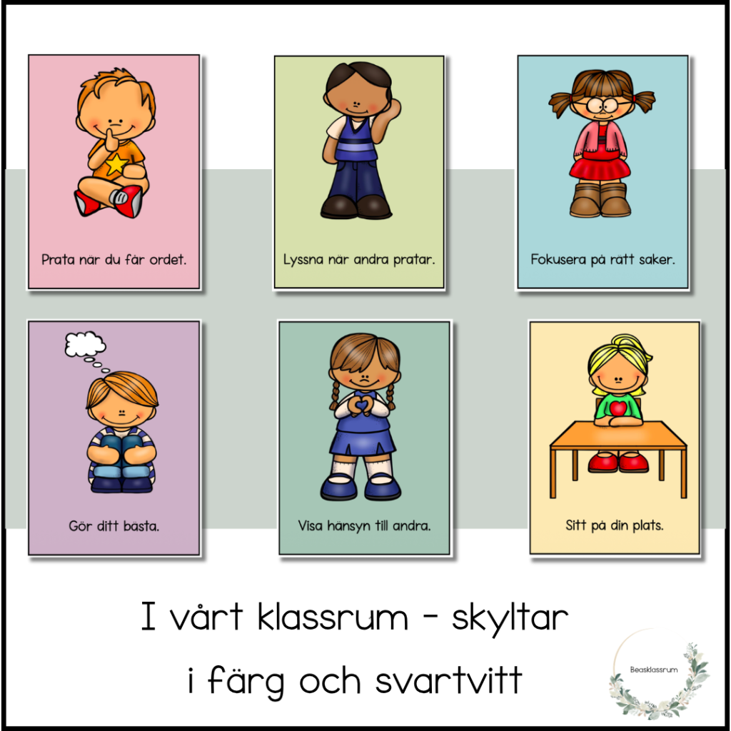 I vårt klassrum – skyltar