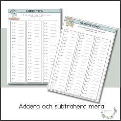 Addera och subtrahera mera 0-20