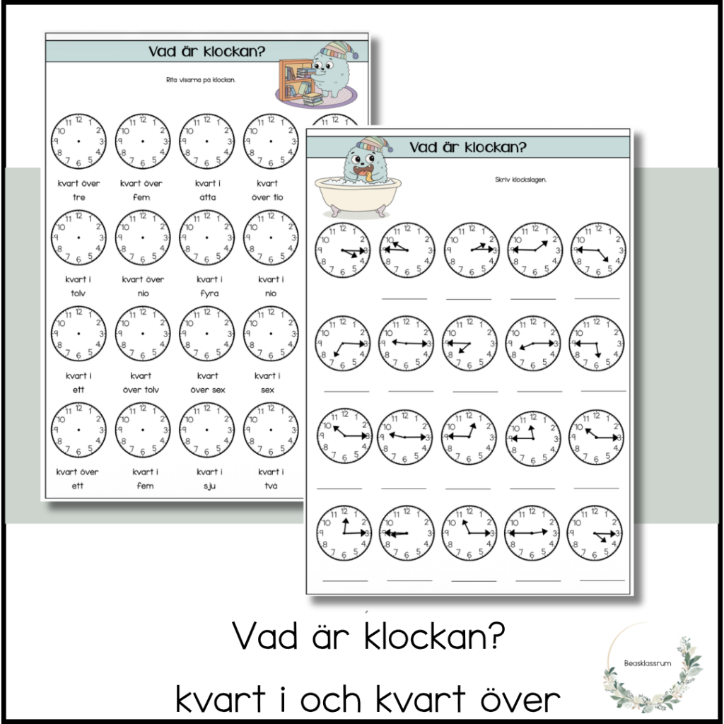 Vad är klockan – kvart i och kvart över