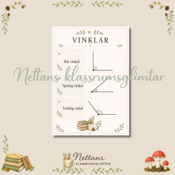 Skyltar matematik, sträckor, vinklar, geometriska figurer m.m.