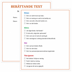 Checklista berättande text